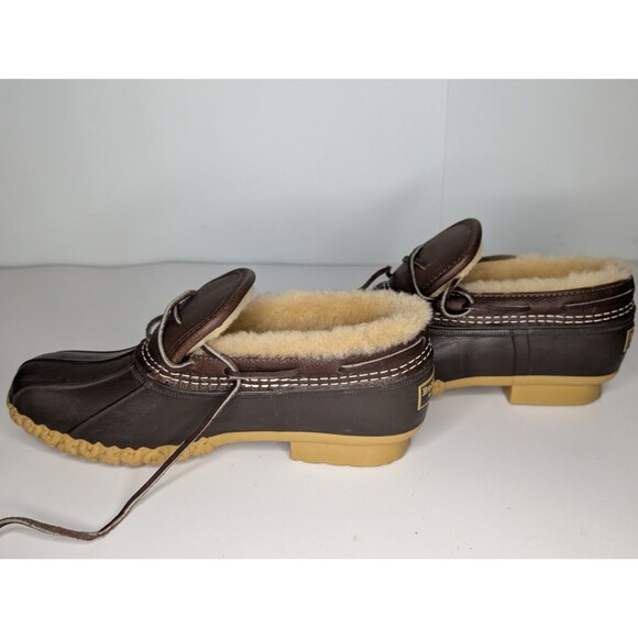 L.L.Bean Duck Boots Women's 7 N Shearling Lined Low Cut Slip-On Maine USA - Picture 7 of 14
